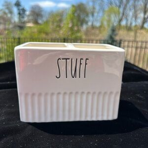 Rae Dunn STUFF  Container. Ivory colored.